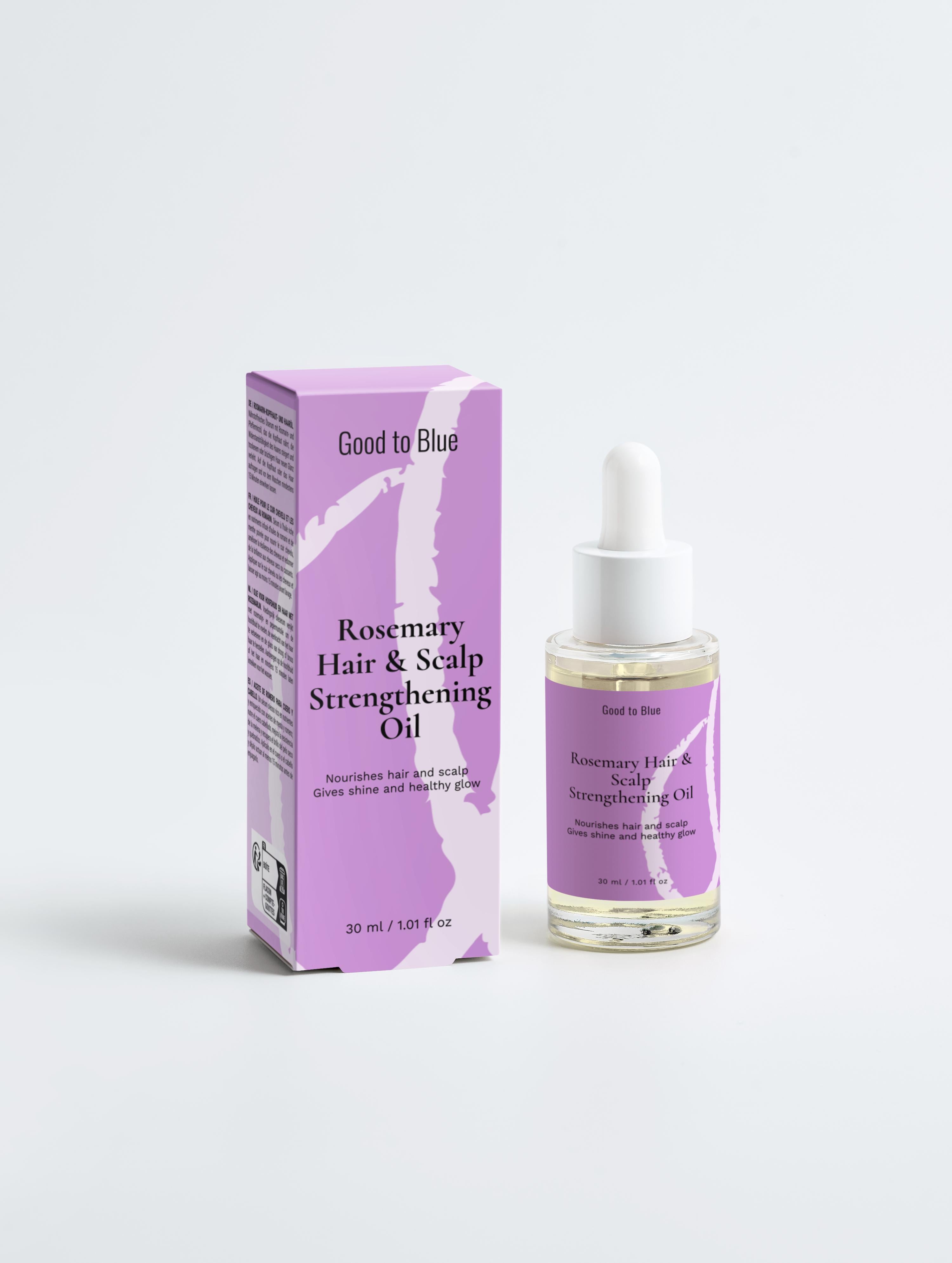 Rosemary Hair & Scalp Strengthening Oil, 30ml - Good to Blue