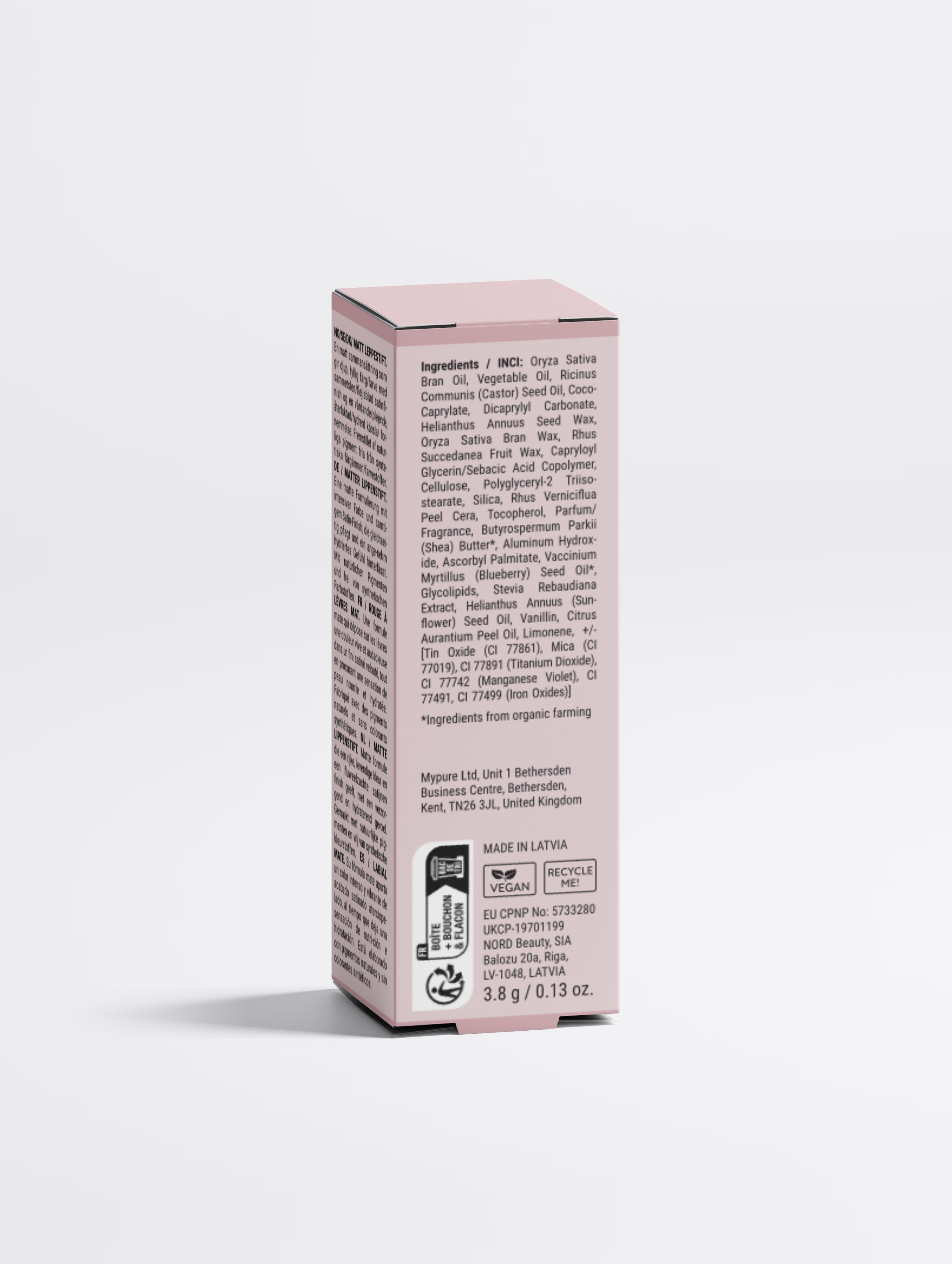 Matte Lipstick, Dusty Rose, 3.8g