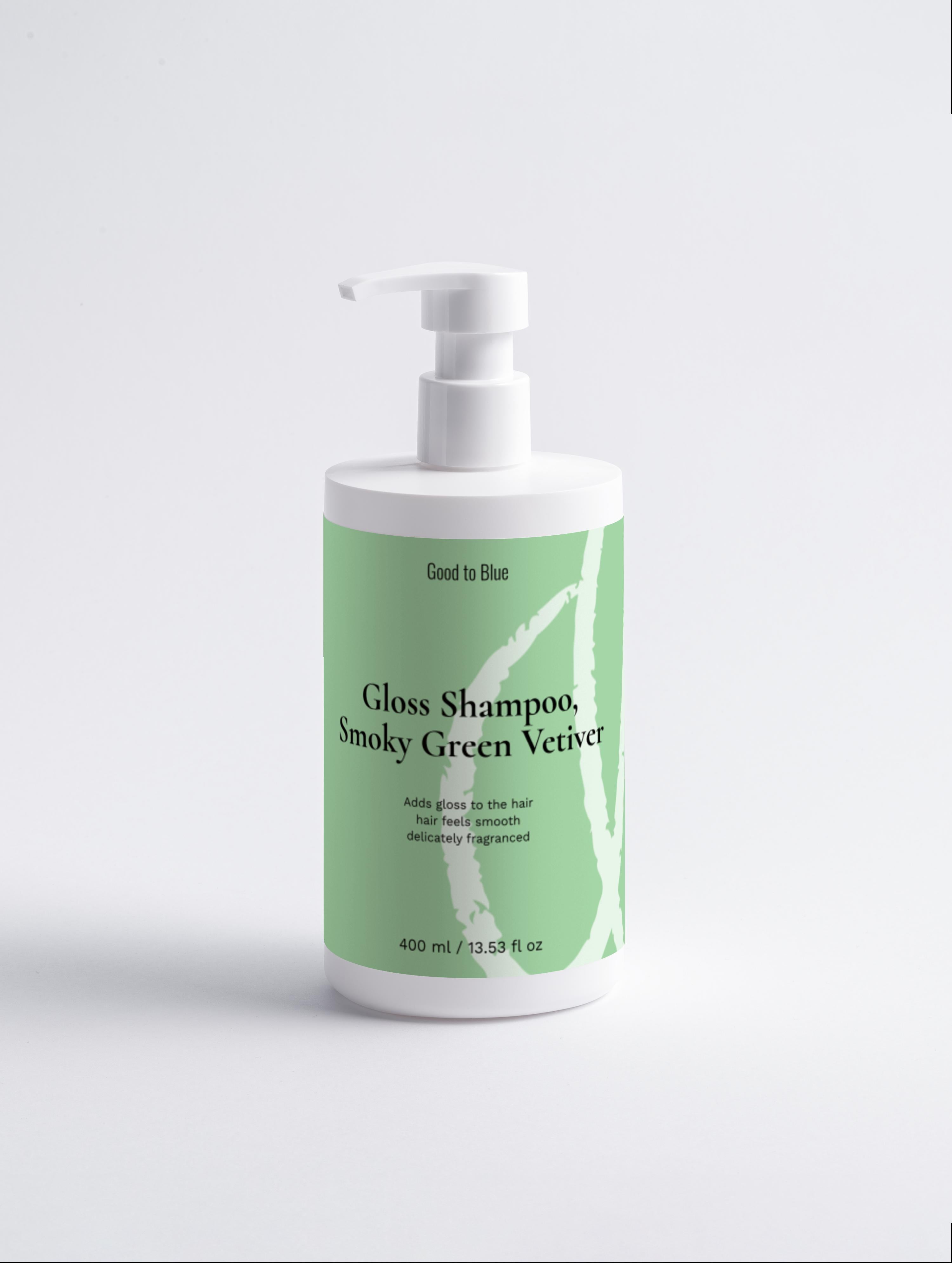 Gloss Shampoo, Smoky Green Vetiver, 400ml - Good to Blue
