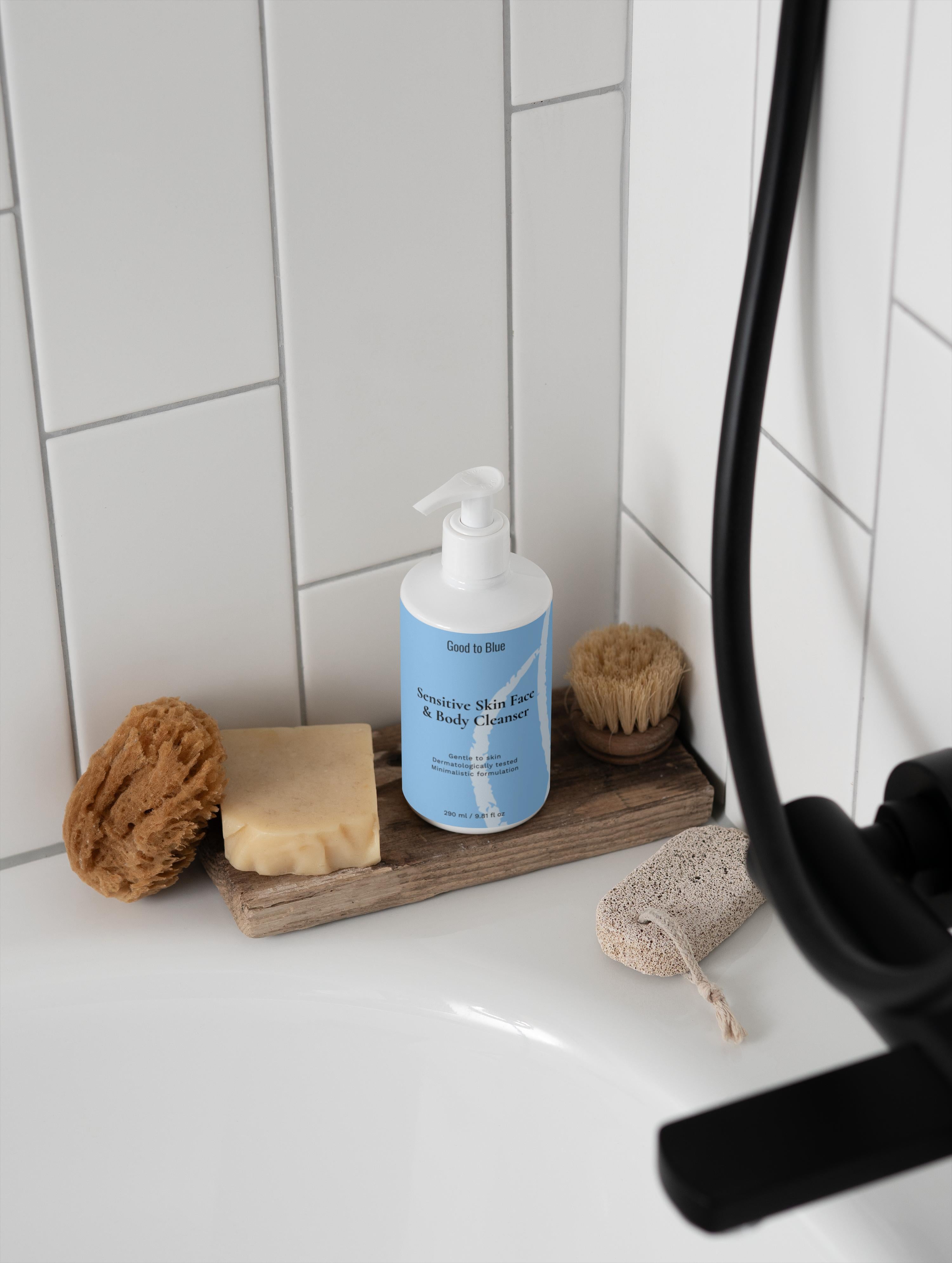 Sensitive Skin Face & Body Cleanser, 290 ml - Good to Blue