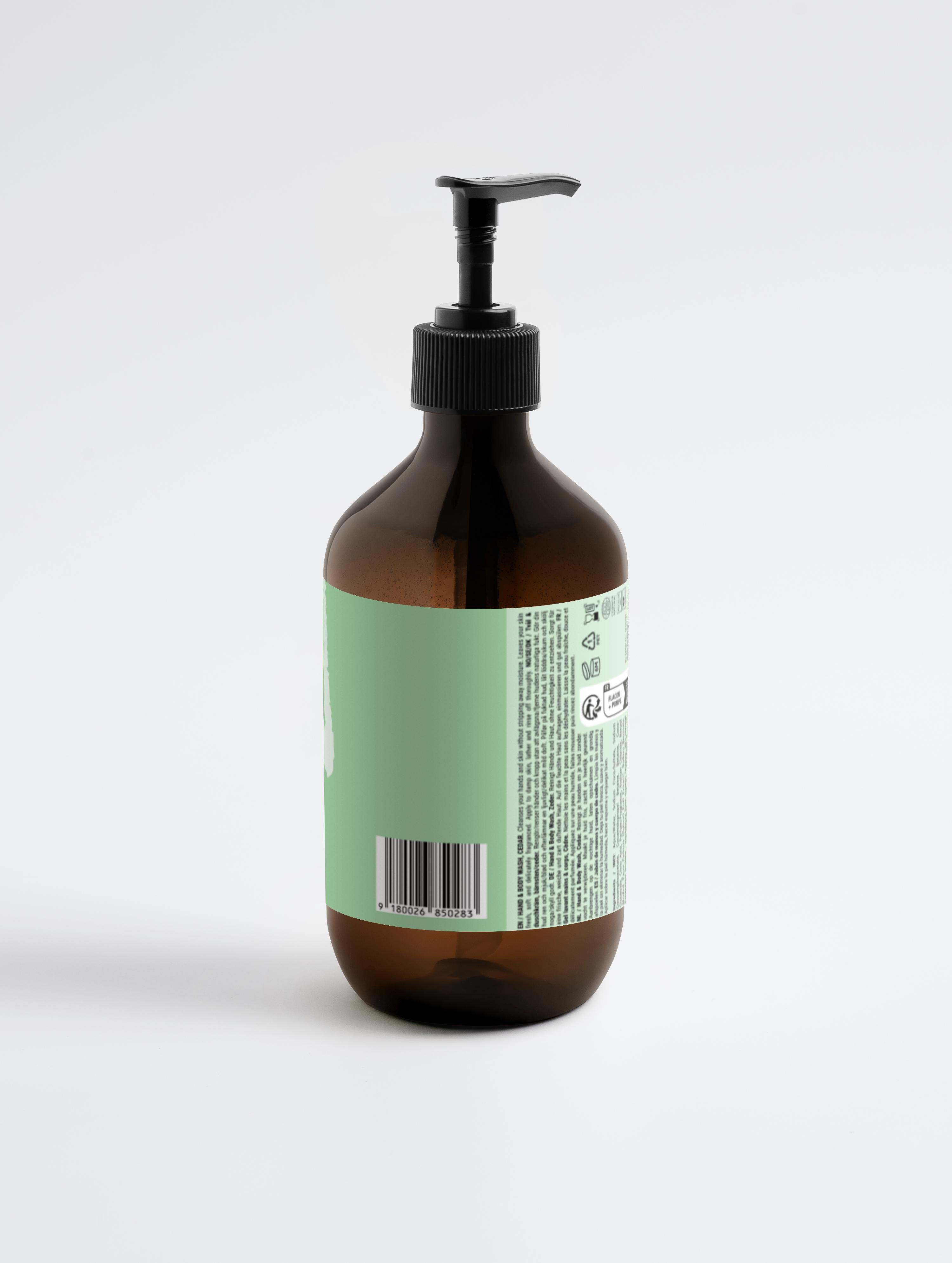 Hand & Body Wash, Peppermint & Dark Cedar, 490 ml - Good to Blue