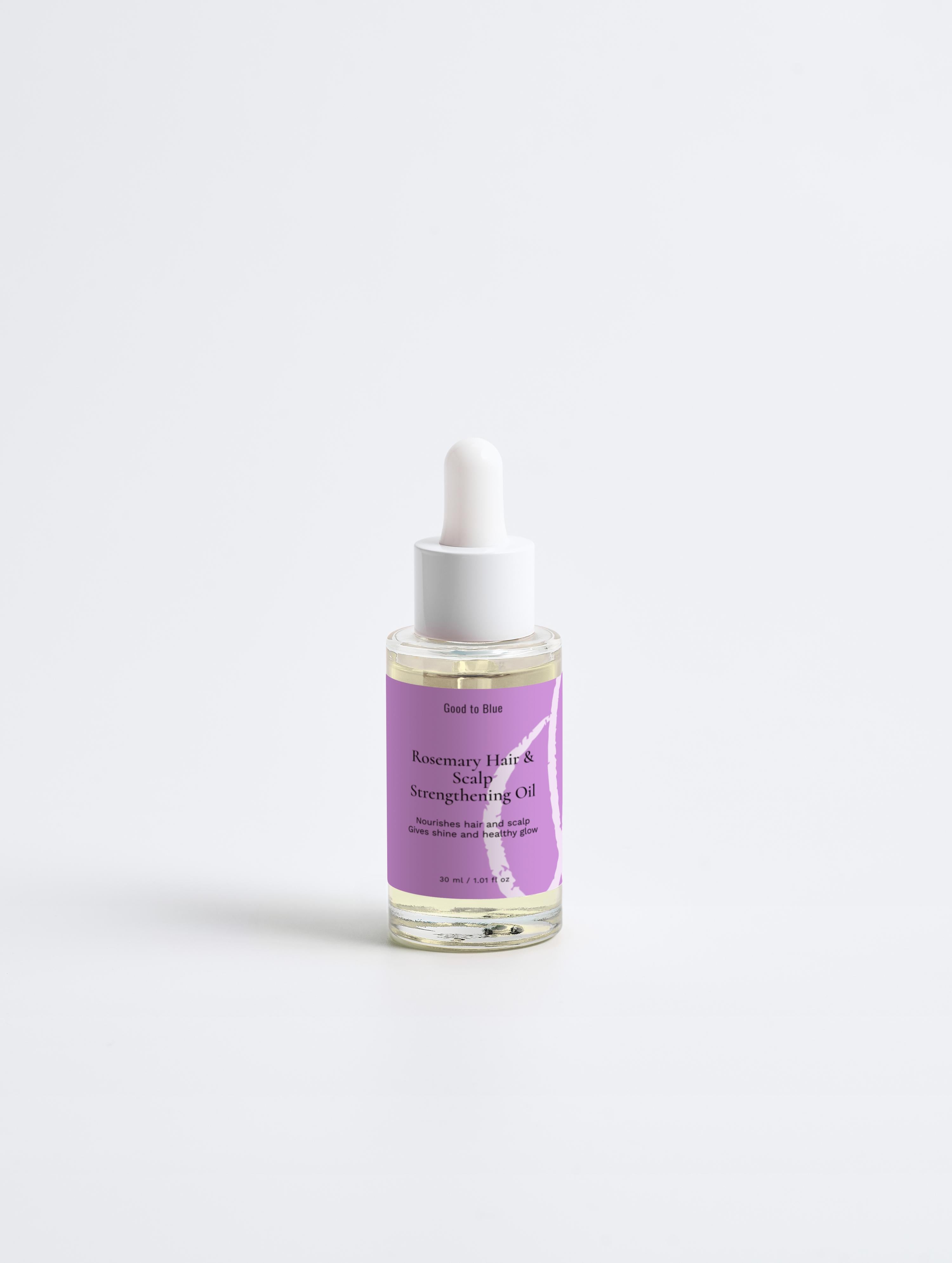Rosemary Hair & Scalp Strengthening Oil, 30ml - Good to Blue