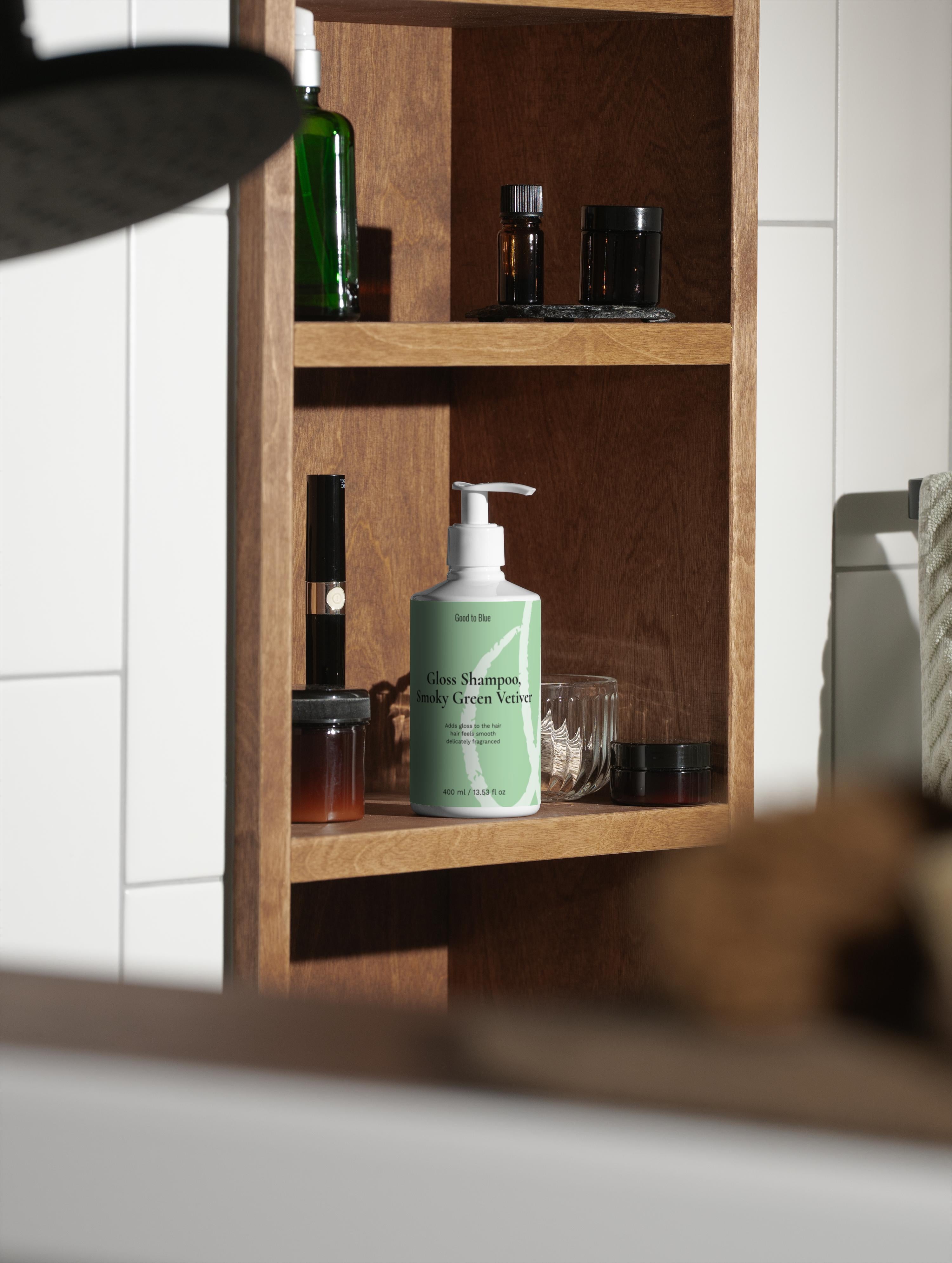 Gloss Shampoo, Smoky Green Vetiver, 400ml - Good to Blue