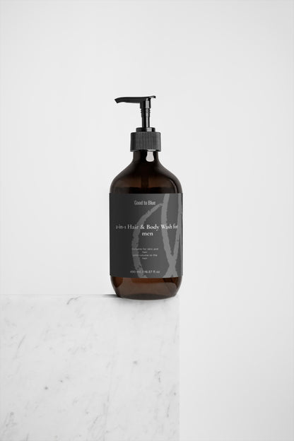 2-in-1 Hair & Body Wash for men, 490 ml - Good to Blue