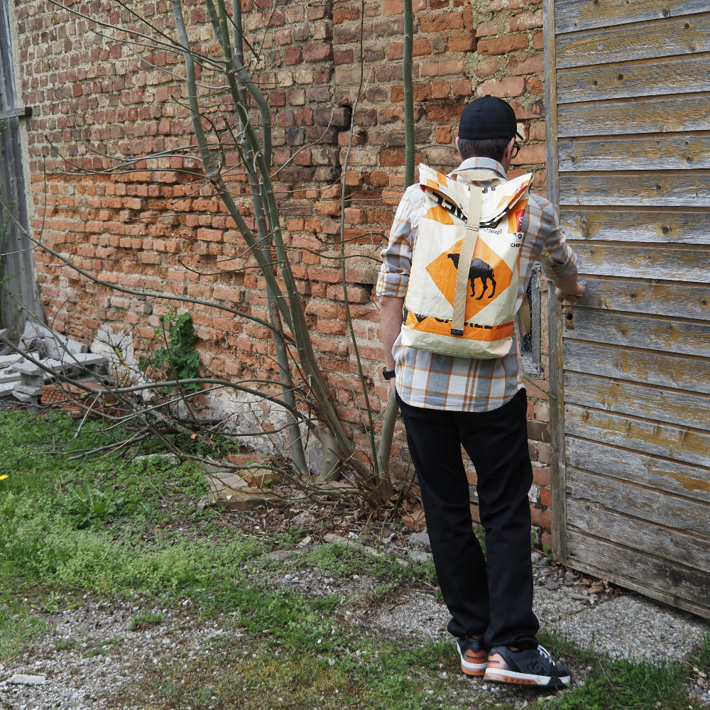BACKPACK | Nachhaltiger Rucksack in beige-orange - Good to Blue