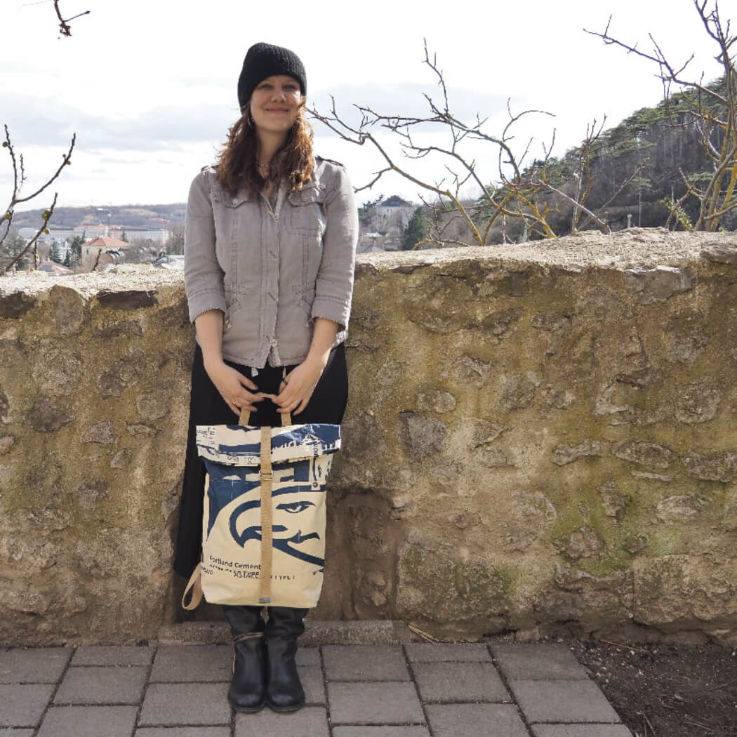 BACKPACK | Nachhaltiger Rucksack in beige-blau - Good to Blue