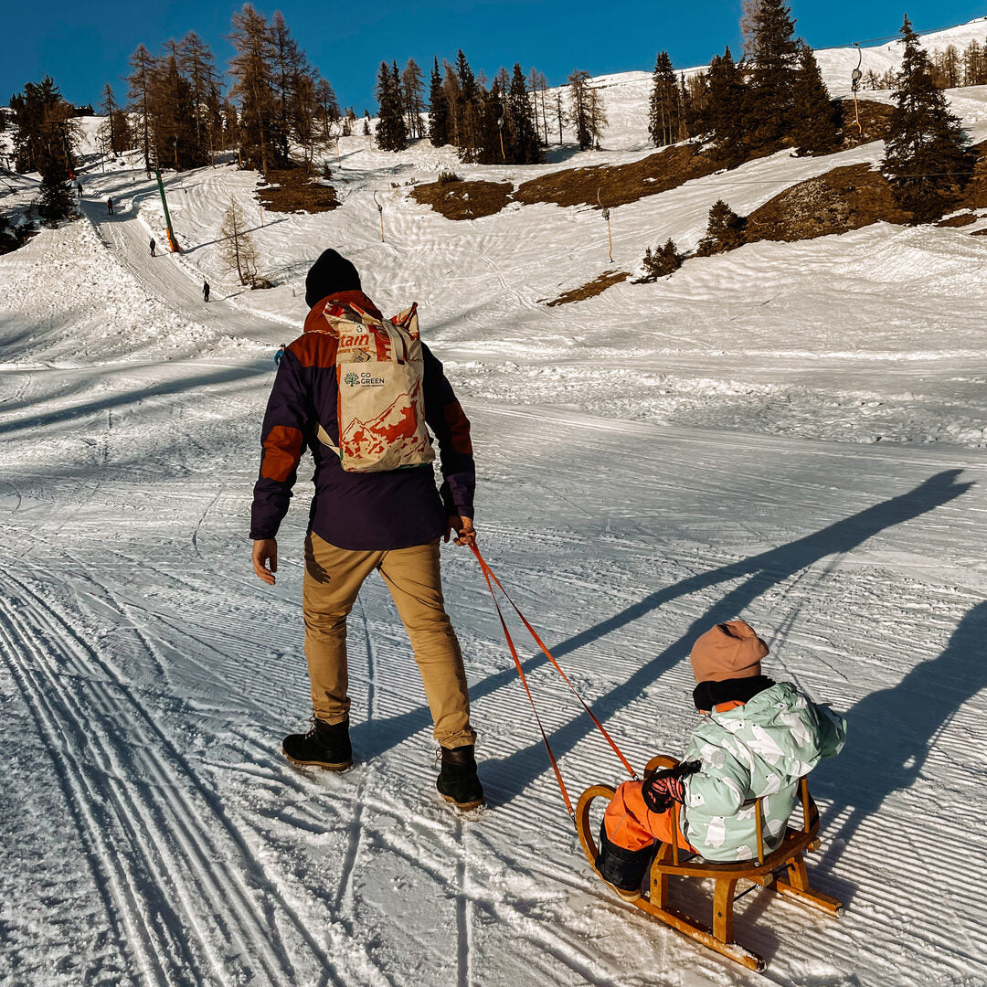 BACKPACK | Nachhaltiger Rucksack in beige-grün-rot