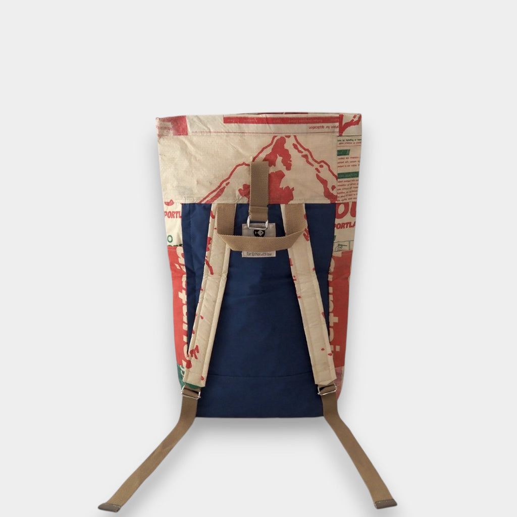 BACKPACK | Nachhaltiger Rucksack in beige-grün-rot - Good to Blue