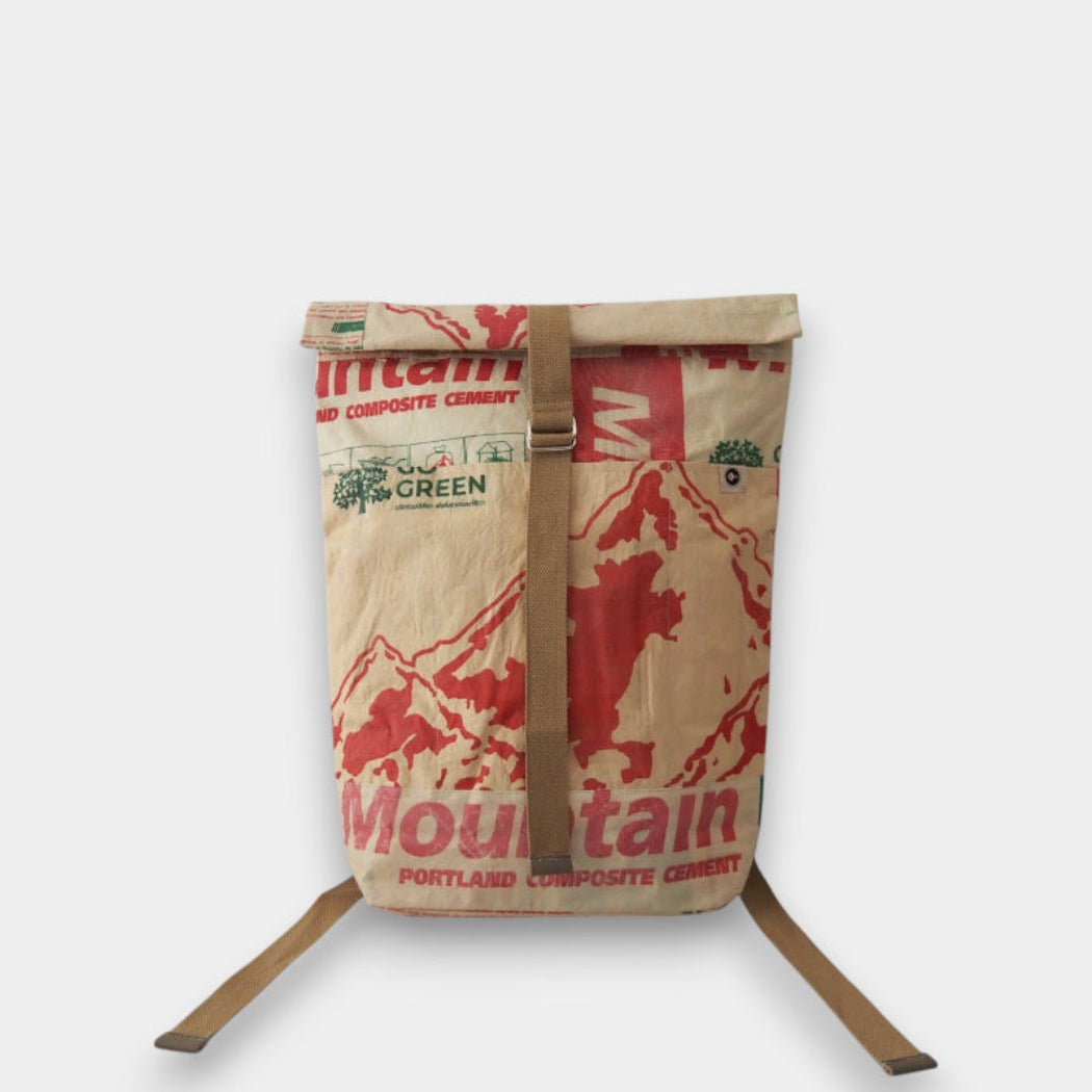 BACKPACK | Nachhaltiger Rucksack in beige-grün-rot - Good to Blue