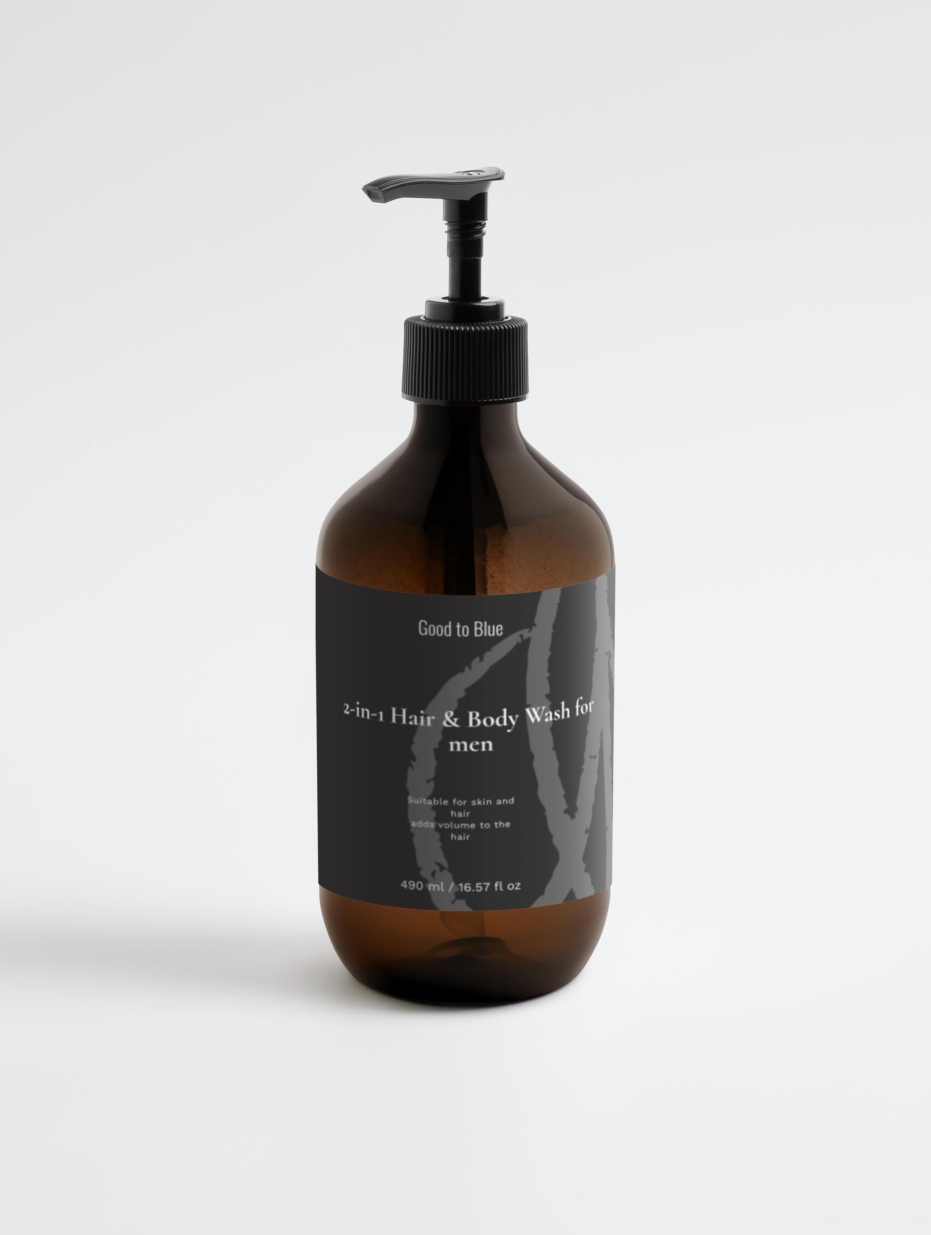 2-in-1 Hair & Body Wash for men, 490 ml - Good to Blue